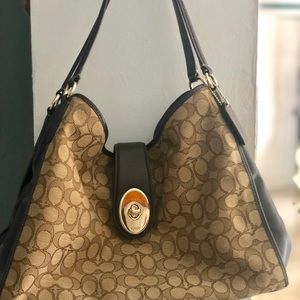 Coach Brown Signature Monogram Shoulder Bag